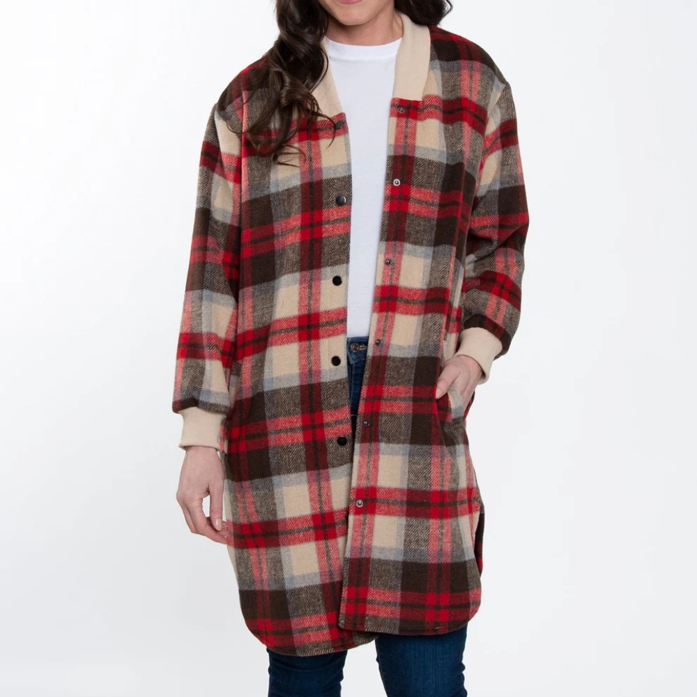 PRICE DROP! Plaid Long Shacket